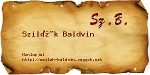 Szilák Baldvin névjegykártya